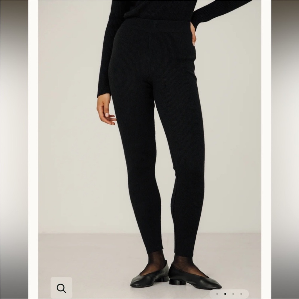 Bare Knitwear Core Rib Black Leggings XS/S